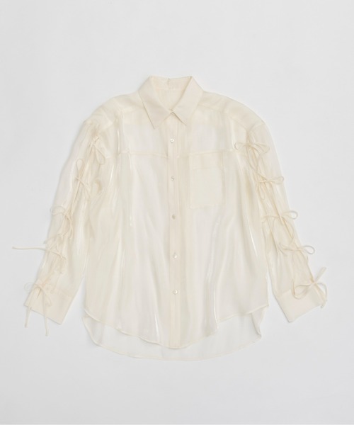 MAISON SPECIAL ブラウス シャツ Oversize Shear Ribbon Shirt