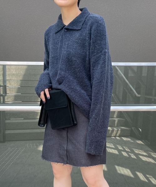 「KBF」 Vネックニット ONE ベージュ レディース_画像2