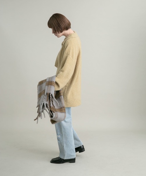 「KBF」 Vネックニット ONE ベージュ レディース_画像8