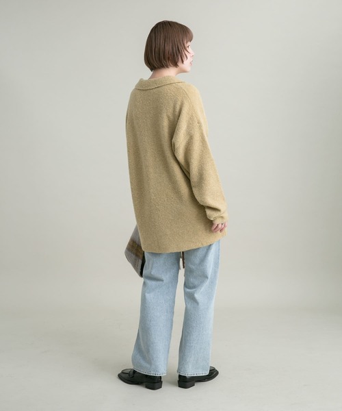 「KBF」 Vネックニット ONE ベージュ レディース_画像9