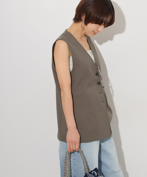 ベスト ジレ トロピカルストレッチVネックベスト レディース JOURNAL STANDARD relume ベスト ジレ トロピカルストレッチV