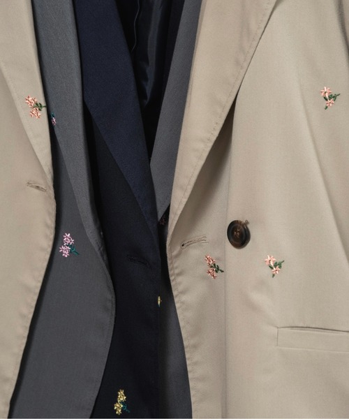 lawgy ジャケット lawgy ジャケット テーラードジャケット embroidery flower