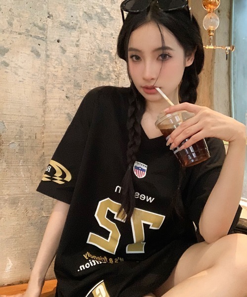 DEVICE tシャツ ナンバリング ユニフォーム 韓国 ストリート y2k