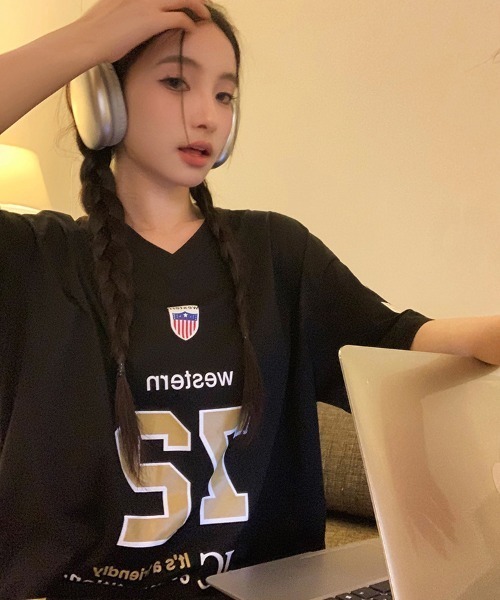 DEVICE tシャツ ナンバリング ユニフォーム 韓国 ストリート y2k