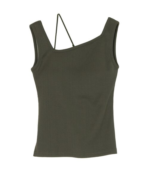 タンクトップ ノースリーブ PAD IN SLANT RIB TANK / パッドイン
