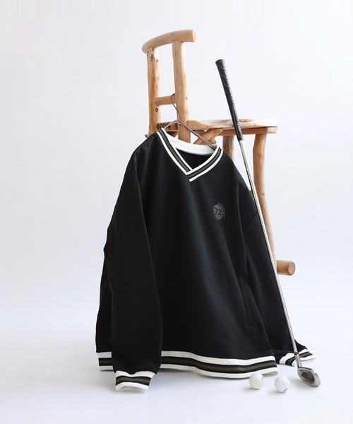 「antiqua」 スウェットカットソー P ブラック レディース
