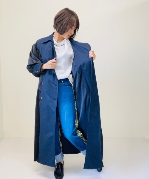 「DOLLUPOOPS」 ステンカラーコート 38 ブラック レディース_画像2