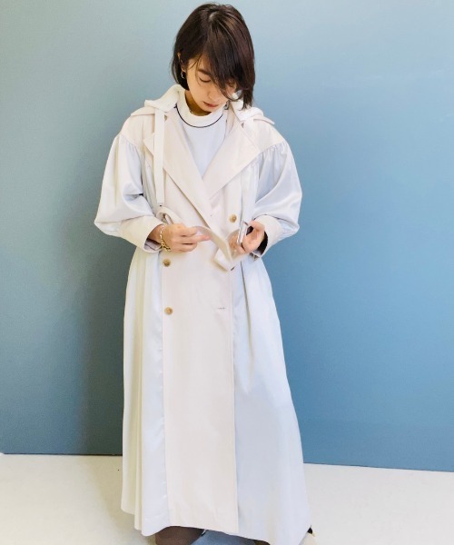 「DOLLUPOOPS」 ステンカラーコート 38 ブラック レディース_画像6