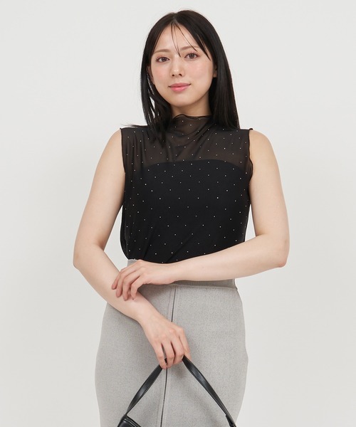 tシャツ キラキラシアーノースリーブトップス レディース ROYAL PARTY tシャツ キラキラシアーノースリーブトップス