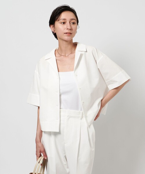 UNITED ARROWSレディースシャツ UNITED ARROWS ブラウス シャツ エアリー オープンカラー 五分袖