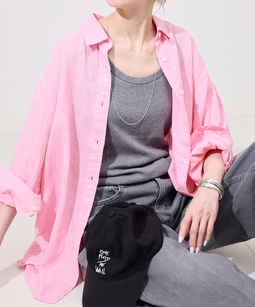 【24SS 極美品】SLOBE IENA Li/Cレギュラーシャツ F ピンク 24SS 極美品】SLOBE IENA Li/Cレギュラーシャツ F ピンク - メルカリ