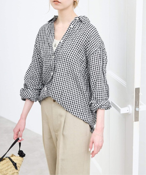 タグ付新品　SLOBE IENA　リネンコットンレギュラーシャツ　ピンク スローブ イエナ SLOBE IENA 《追加》リネンコットンレギュラー
