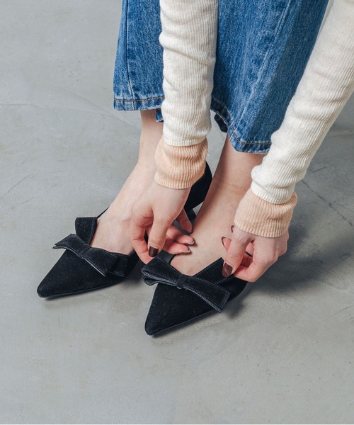 EVOL（EVOL）/【25秋冬新作】 【ふかふか・リボン取り外し可】2WAYリボンポインテッドパンプス IZ5795 EVOL（イーボル） パンプス 「ふかふか・リボン取り外し可」2WAYリボン