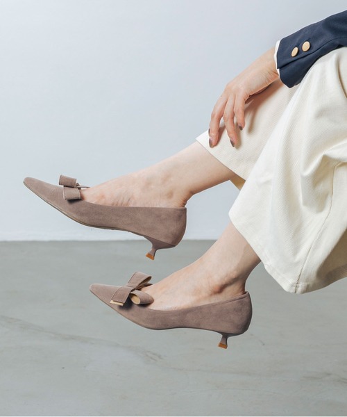 EVOL（イーボル） パンプス 「ふかふか・リボン取り外し可」2WAYリボン