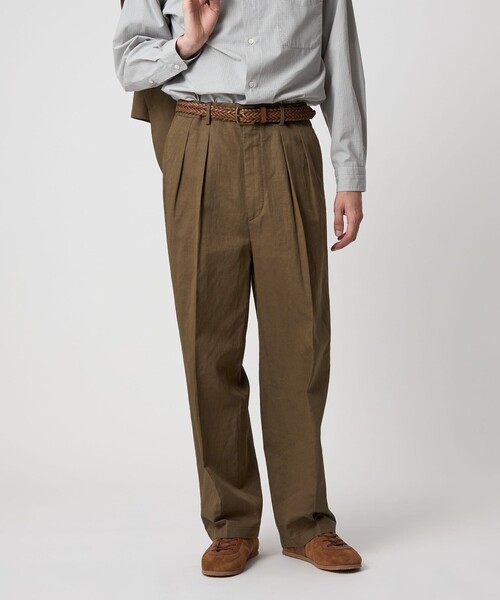 【美品】Steven Alan 1タック リネン トラウザーズ スラックス S 美品】Steven Alan 1タック リネン トラウザーズ スラックス S