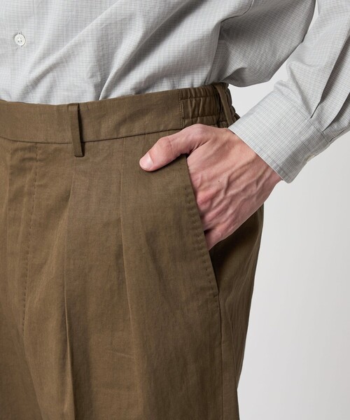 Steven Alan ワイドスラックスパンツ　2タック　ドレスパンツ STEVEN ALAN スラックス 「Steven Alan」 ドリル インツー