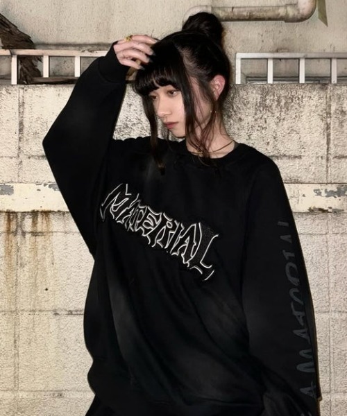 KsG トレーナー スウェット ダメージドルマンレタリングスウェット