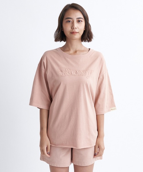 「ROXY」 半袖Tシャツ SMALL バーガンディー レディース