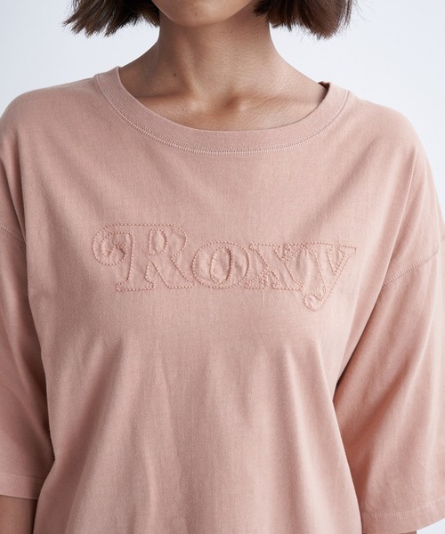 「ROXY」 半袖Tシャツ SMALL バーガンディー レディース