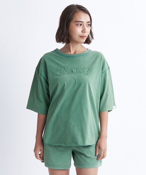 「ROXY」 半袖Tシャツ SMALL バーガンディー レディース