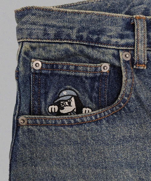 「centimeter」 加工デニムパンツ LARGE ブラック メンズ