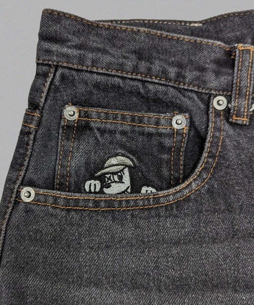 「centimeter」 加工デニムパンツ LARGE ブラック メンズ