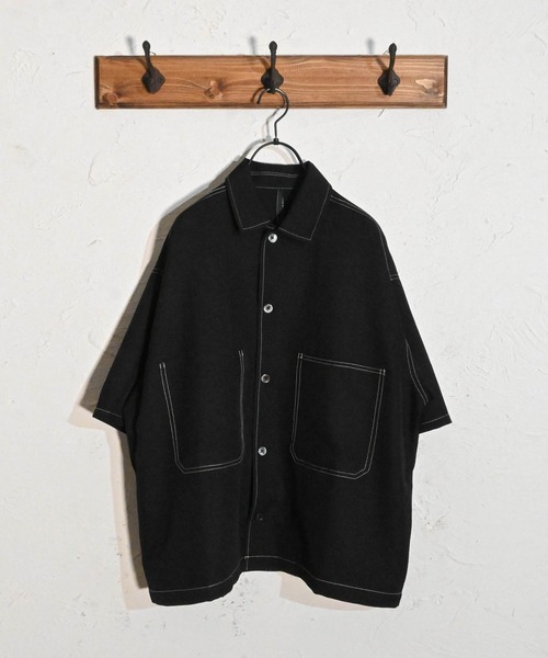 「Anytime Songs」 半袖シャツ MEDIUM カーキ メンズ_画像8