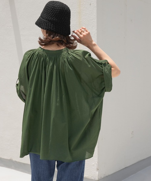 「URBAN RESEARCH DOORS」 半袖ブラウス MEDIUM グリーン レディース_画像3