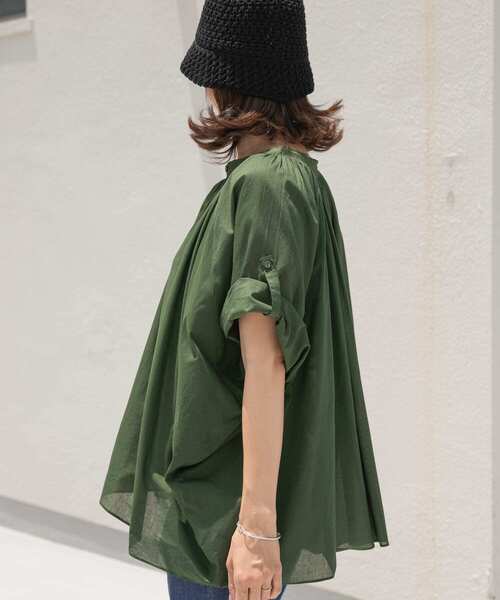 「URBAN RESEARCH DOORS」 半袖ブラウス MEDIUM グリーン レディース_画像6