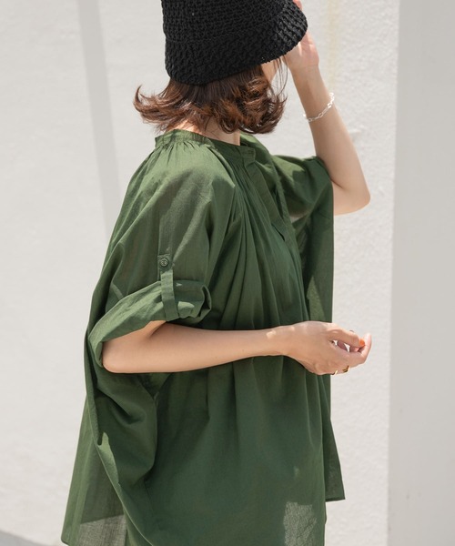 「URBAN RESEARCH DOORS」 半袖ブラウス MEDIUM グリーン レディース_画像8