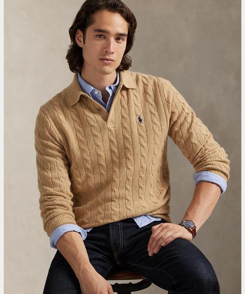 専用【美品】ラルフローレンカシミヤ混オーバーサイズケーブルニット現行品 ケーブルニット ウールカシミヤ セーター （ニット・セーター）｜POLO