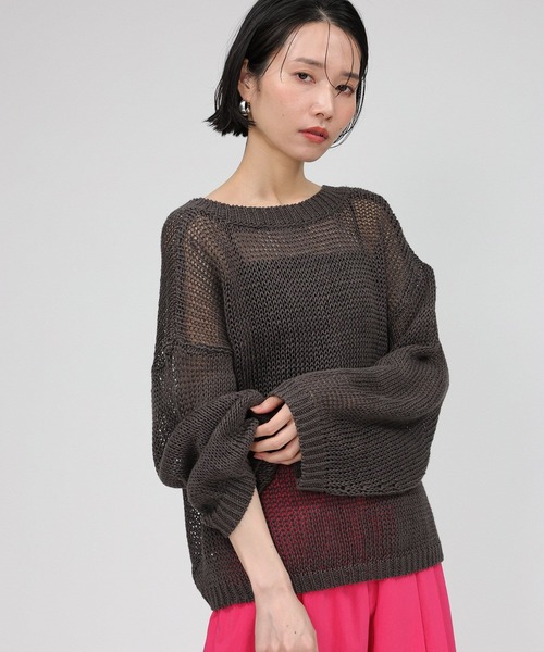 「BABYLONE」 Vネックニット フリー ベージュ レディースの画像