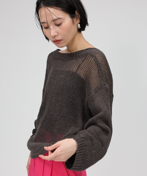 「BABYLONE」 Vネックニット フリー ベージュ レディースの画像