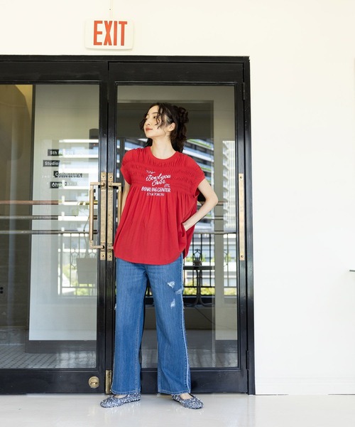 「niko and...」 ダメージ加工デニムパンツ MEDIUM ライトブルー レディース_画像6