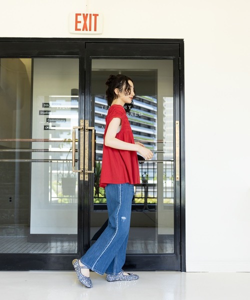 「niko and...」 ダメージ加工デニムパンツ MEDIUM ライトブルー レディース_画像8