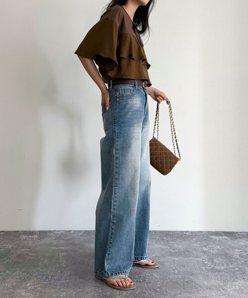 「fredy emue」 半袖カットソー 38 アイボリー レディース_画像3