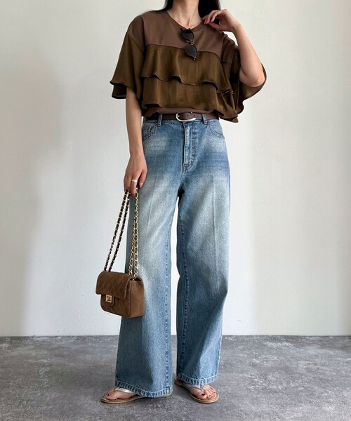 「fredy emue」 半袖カットソー 38 アイボリー レディース_画像5