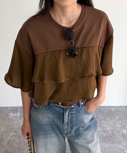 「fredy emue」 半袖カットソー 38 アイボリー レディース_画像6