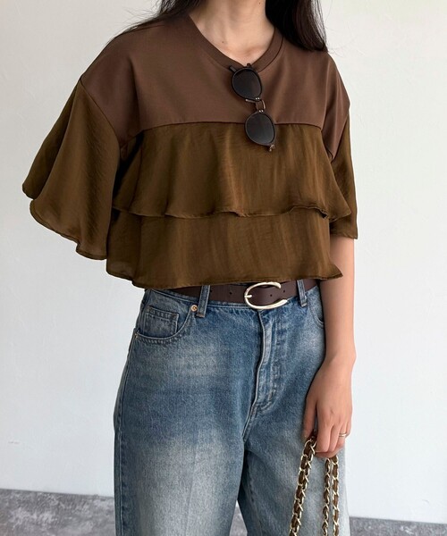 「fredy emue」 半袖カットソー 38 アイボリー レディース_画像7