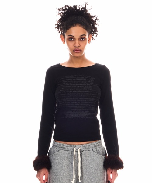 beeden ティーシャツ BEEDEN tシャツ POINT FUR PRINT LONG SLEEVE TEE レディース