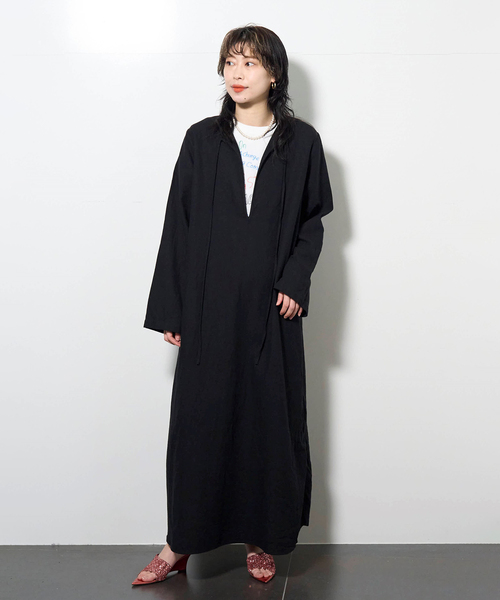 CITYSHOP ロングワンピース　 ブラック CITYSHOP（シティショップ） 長袖ワンピース 36 ブラック レディース