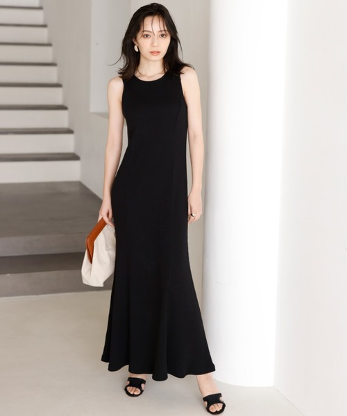 アニュアンス　ノースリーブ ロングワンピース M anuans（アニュアンス） ノースリーブワンピース FREE ブラック