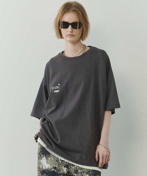 「AIVER」 半袖Tシャツ LARGE ライトグレー メンズ_画像7