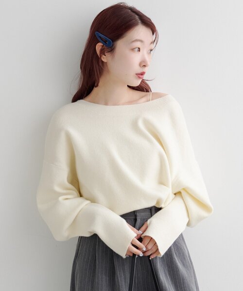 Kastane（カスタネ） ニット セーター 「4色展開/2WAY」メランジロング