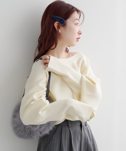 カスタネ カノコロングニット Kastane（カスタネ） 長袖ニット FREE ブルー レディース : ZOZOTOWN