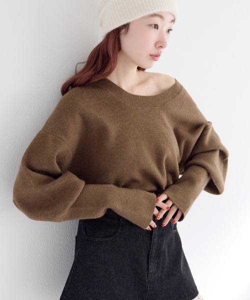 Kastane（カスタネ） ニット セーター 「4色展開/2WAY」メランジロング