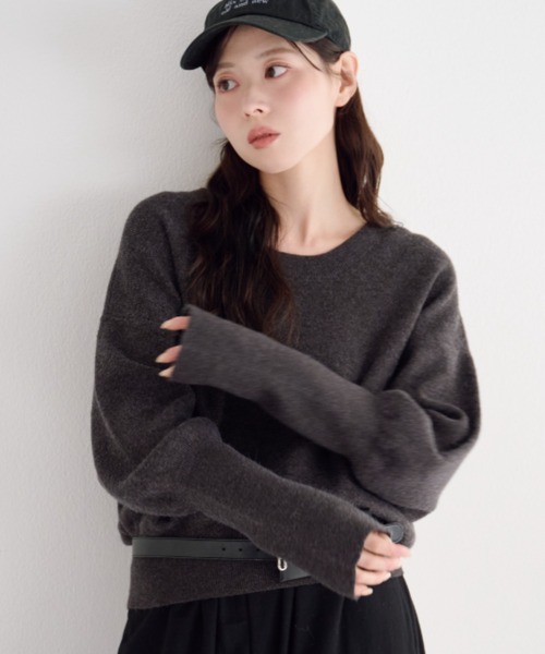 カスタネ カノコロングニット Kastane（カスタネ） 長袖ニット FREE ブルー レディース : ZOZOTOWN