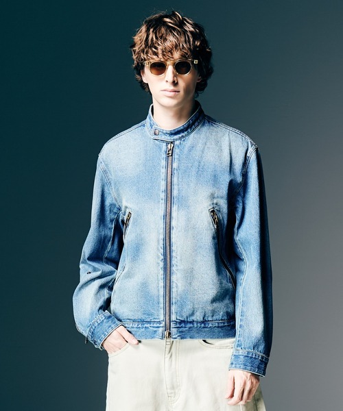 glamb（グラム） 革ジャン ライダース Denim Riders Jacket / デニム
