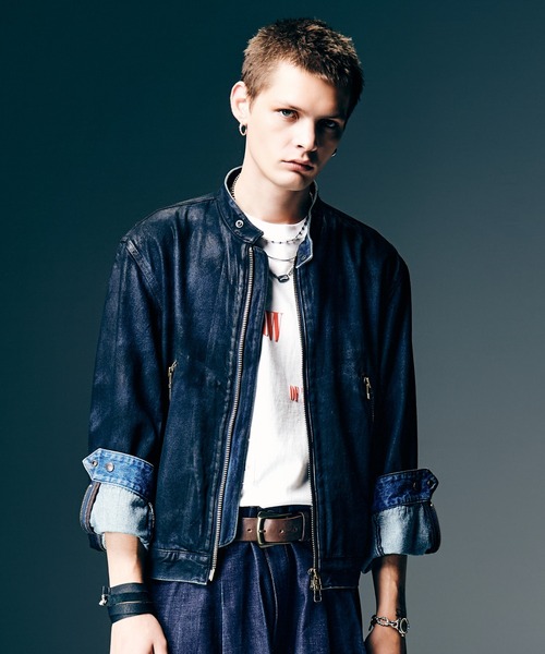 【glamb】(グラム）シングルライダース glamb（グラム） 革ジャン ライダース Denim Riders Jacket / デニム
