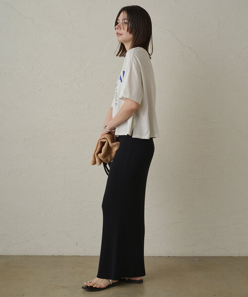 「LOUNGEDRESS」 「CHIGNON」半袖Tシャツ FREE チャコールグレー レディース_画像4